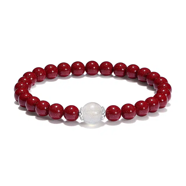 【普陀山官方已过香】 普陀山文创 简约百搭灰月光转运珠好事将至财源滚滚蒸蒸日上国潮新中式#好运 朱砂 玉石手串 男女同款情侣款