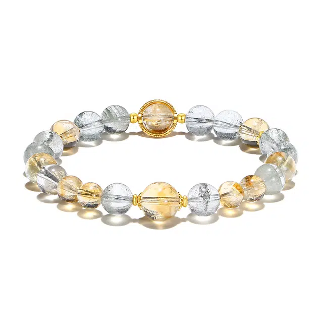 【官方已过香】 普陀山文创 精致高级感八方来财转运珠小众设计绿幽灵净化磁场百搭#好运 黄水晶 手串 男女同款情侣款