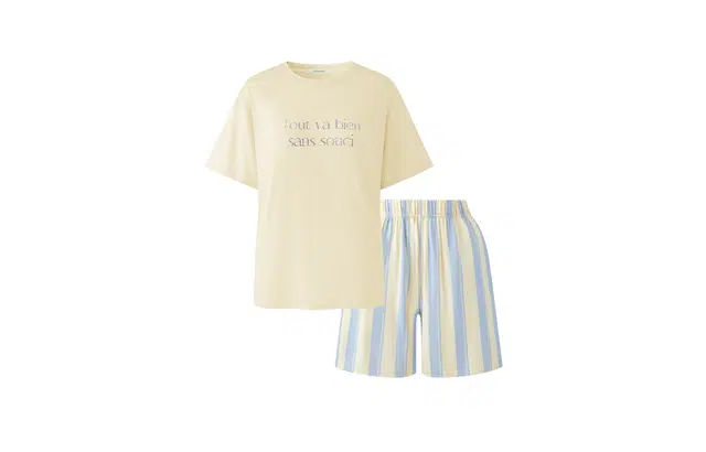 有棵树 家居服柔软舒适高弹凉感可外穿短袖上衣薄款三分裤春夏季睡衣套装 女款