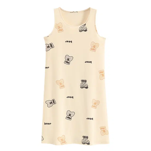 睦隆世家 带胸垫无袖吊带背心可外穿休闲家居服夏季睡裙 女款