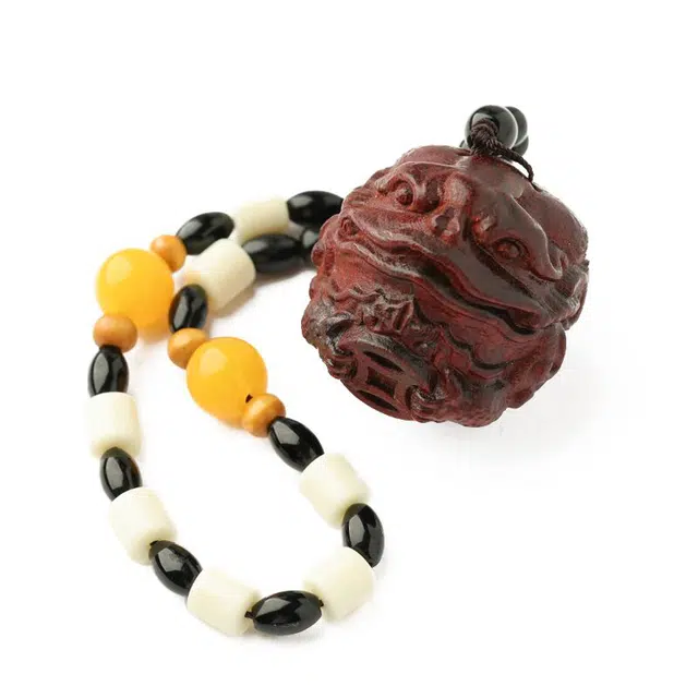 三檀小舍 招财金蟾 国风国潮新中式节节高升考试考研上岸转运纳福蒸蒸日上文玩佛珠竹节招财平安#好运 红花梨 把件 男女同款情侣款