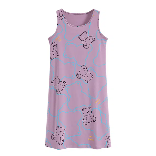 睦隆世家 无袖吊带带胸垫可外穿休闲家居服背心裙子睡裙 女款