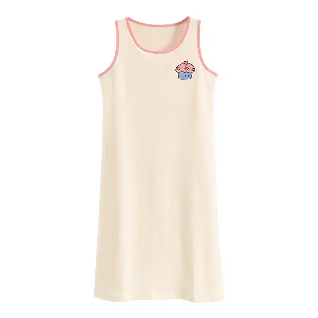 睦隆世家 带胸垫无袖吊带背心裙子可外穿休闲家居服睡裙 女款