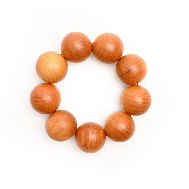 天纵 国潮文玩经典素圈大圆珠佛珠 纹理清晰 香韵醇厚  国风复古简约风 盘玩转运珠念珠#好运 崖柏 手串 男女同款情侣款