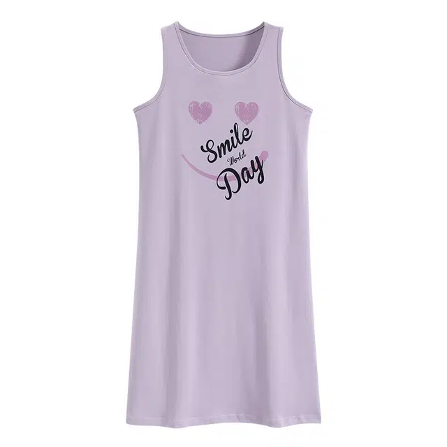 睦隆世家 无袖吊带背心带胸垫可外穿休闲家居服夏季睡裙 女款