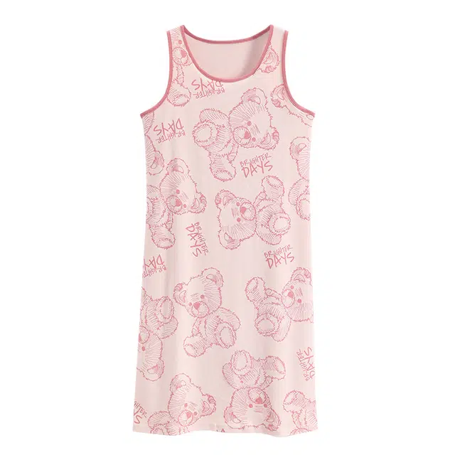 睦隆世家 带胸垫无袖卡通背心裙子可外穿休闲家居服睡裙 女款