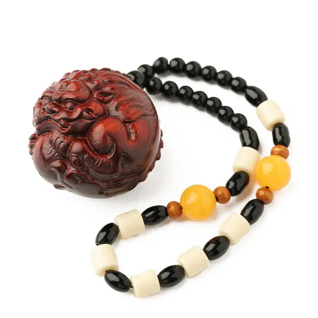 三檀小舍 招财 貔貅抱球 高升考试考研上岸转运纳福蒸蒸日上文玩佛珠竹节招财平安#好运 红花梨 把件 男女同款情侣款