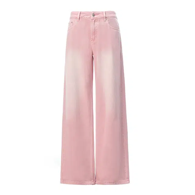 拾籍 慵懒风阔腿宽松直筒薄款百搭牛仔裤 女款