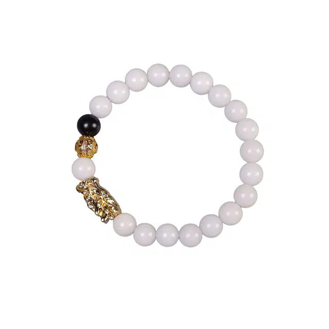 素于 【招财纳福】国潮文玩轻奢高级感佛珠 八方来财 诸事顺遂 平安吉祥节节高升盘玩念珠#好运 白玉菩提 手串 男女同款情侣款