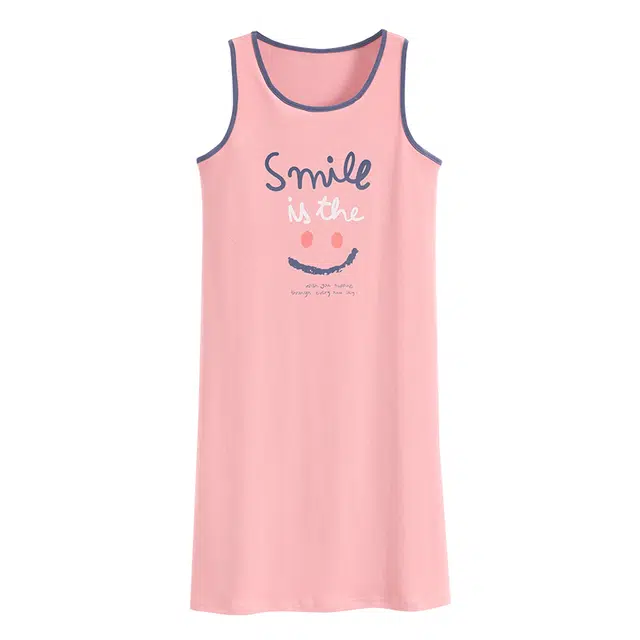 睦隆世家 可外穿休闲家居服带胸垫无袖吊带背心夏季睡裙 女款