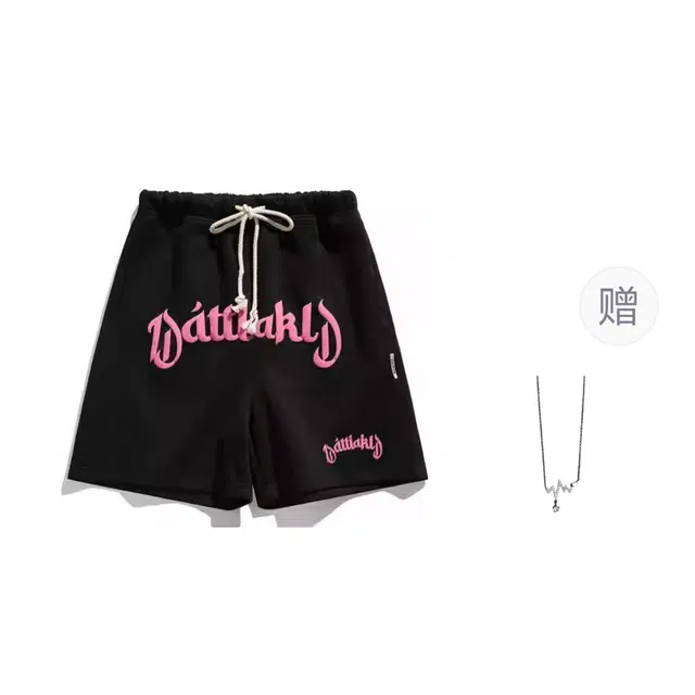 识恩 美式字母印花宽松嘻哈风运动五分裤休闲短裤 女款