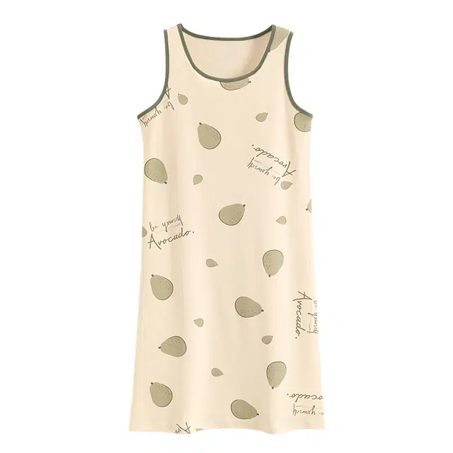 睦隆世家 可外穿休闲家居服带胸垫无袖背心裙子睡裙 女款