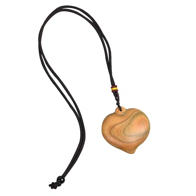 天纵 中式国风木雕爱心   一心一意 怦然心动 简约文艺气质文玩旺姻缘 绿檀 挂件 男女同款情侣款