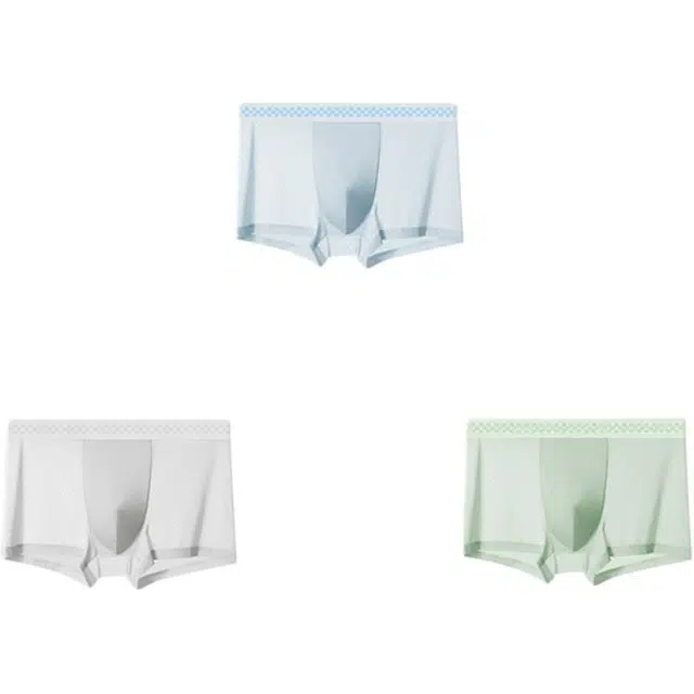 潞优野 网眼透气冰丝无痕四角裤高弹力平角内裤 男款