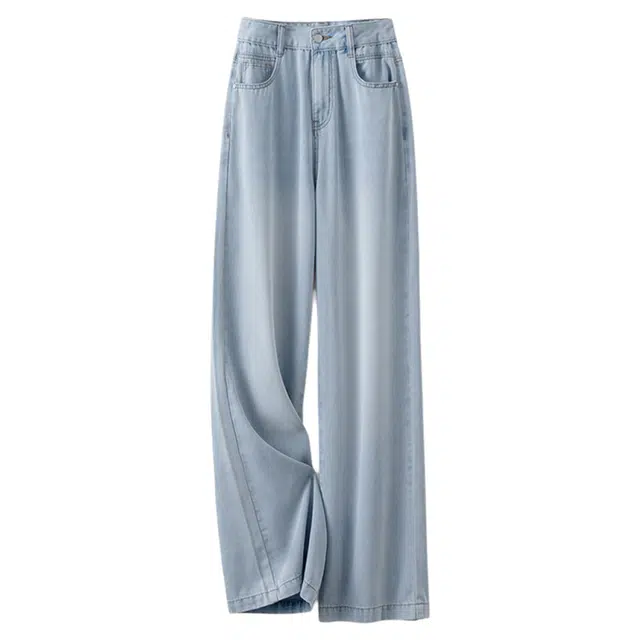 潞优野 高级时尚高腰阔腿裤休闲长裤简约牛仔裤 女款