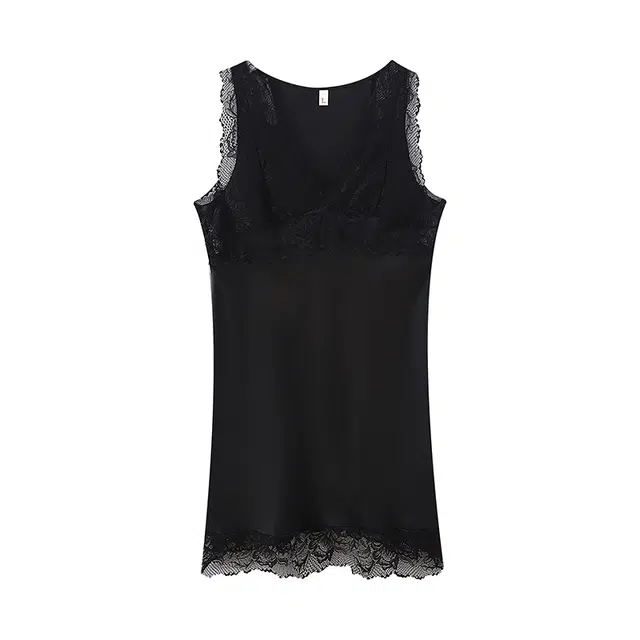 俞兆林 薄款带胸垫柔软纯色性感吊带镂空家居服无袖夏季睡裙 女款