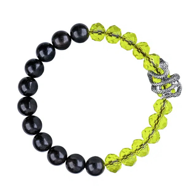 灵晔 新中式国潮文玩盘玩灵蛇灵动简约大气好运莲莲诸事顺利万事顺遂平安喜乐所愿皆所求 黑檀 木作 手串 男女同款情侣款