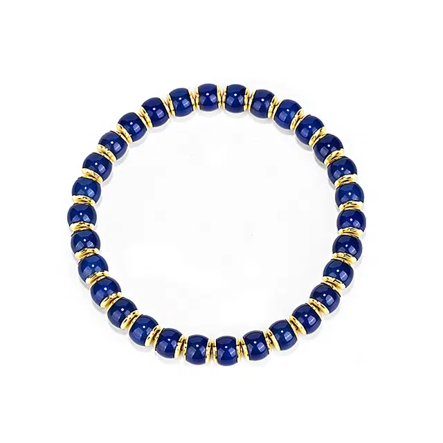 钰澜文玩 界守战甲系列-「金盾·玄冰」原创设计师-蓝靛泥古法供色#好运 菩提根 手串 男女同款情侣款