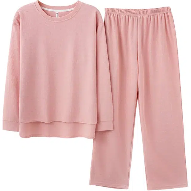 睦隆世家 大码棉质长袖长裤可外穿家居服春秋睡衣套装 女款