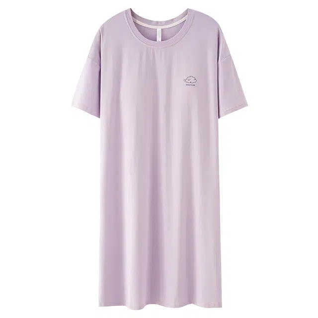 俞兆林 带胸垫轻奢柔软短袖中长裙宽松休闲家居服可外穿睡裙 女款