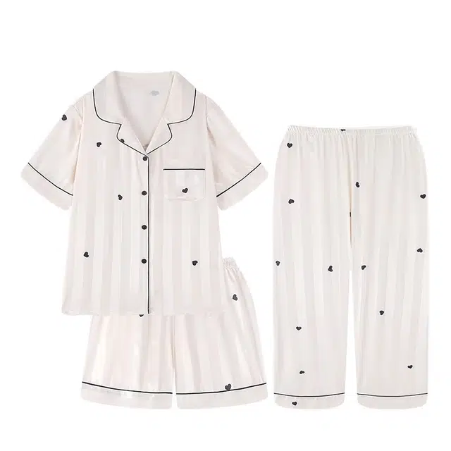 俏韵 短袖高级感卡通动漫小翻领短裤睡衣套装 女款