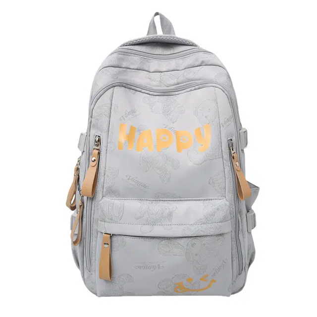 南潇湘 印花背包旅行出行 尼龙 双肩包 男女同款情侣款 酒红色/浅绿色/黑色/灰色/米白色