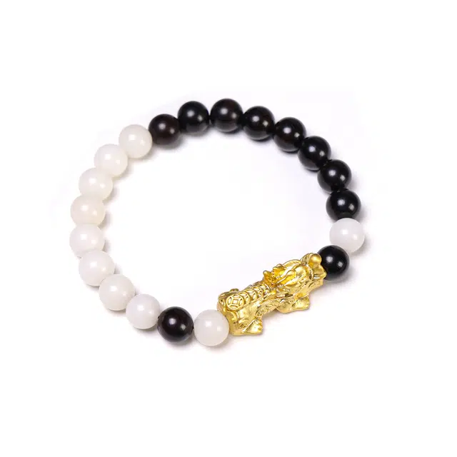 素于 八方来财 国潮复古时尚招财貔貅转运珠财运亨通本命年呑金兽轻奢高级感佛珠#好运 白玉菩提 手串 男女同款情侣款