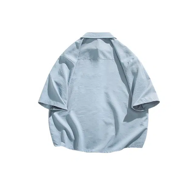 加荣 新中式衬衣中国复古汉字刺绣上衣潮流户外宽松汉服唐装高级感休闲外套薄款速干凉感短袖衬衫 男女同款