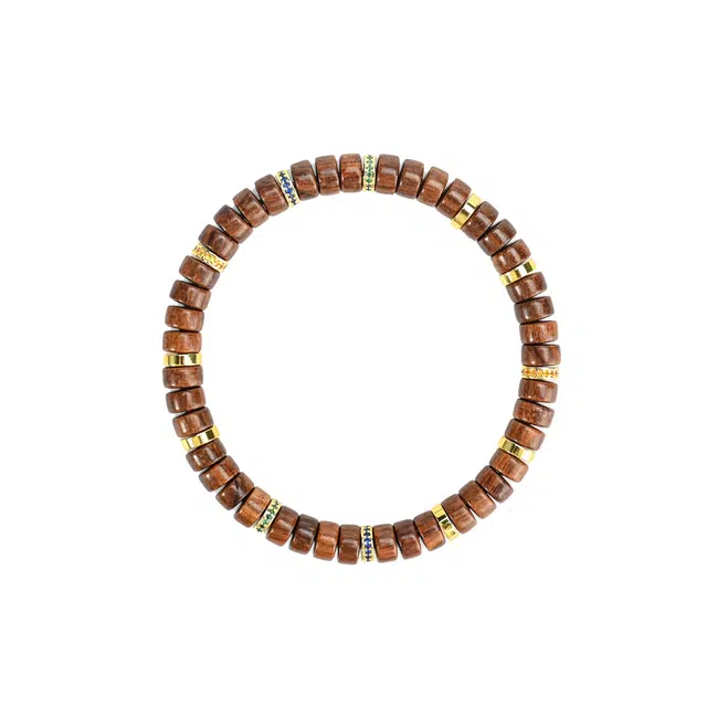 天纵 流星药片小众设计高级感  新中式国潮穿搭文玩佛珠 招财纳福转运珠 国风时尚平安好运串珠 贡木 手串 男女同款情侣款