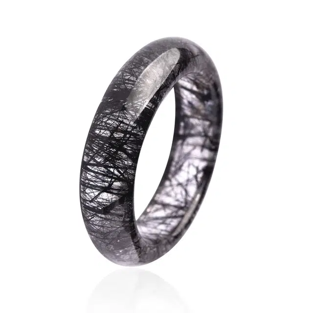 谧月珠宝 新中式古典汉服旗袍美人镯巨蟹金牛天秤天蝎星座守护治愈手饰简约小众轻奢转运镯好运天然 黑发晶 手镯 男女同款情侣款