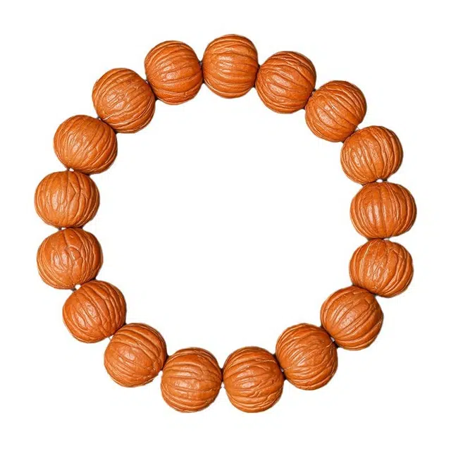 湘喜 凤羽八棱手持盘玩新中式复古高级上岸招财转运珠平安纳福 桃核 手串 男款