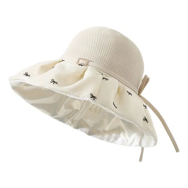 南极人 夏季大帽檐遮阳帽防紫外线镂空透气太阳帽户外出游海边沙滩百搭显脸小 轻薄款 防晒帽 女款