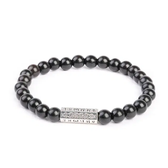 三檀小舍 六字箴言 新中式国潮平安如意高升考试考研上岸转运纳福佛珠单圈绕指柔盘玩文玩#好运 檀木 手串 男女同款情侣款