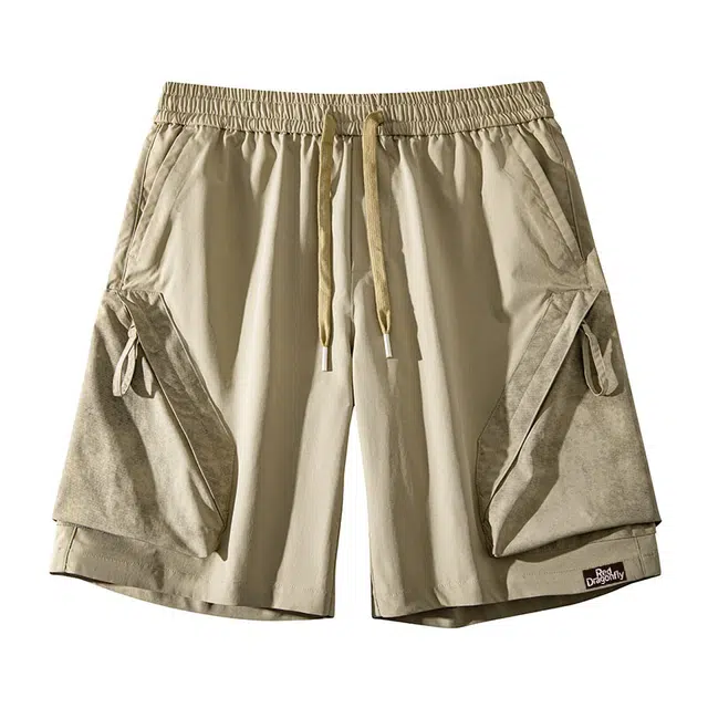 红蜻蜓 美式复古时尚百搭嘻哈街头字母五分休闲短裤 男女同款