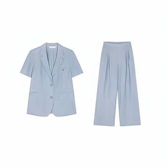 潞优野 老钱风通勤轻职场阔腿裤西装套装 女款