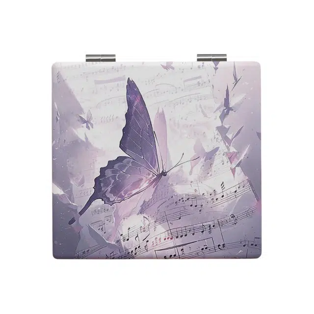 计轩 高颜值唯美蝴蝶双面方形随身镜