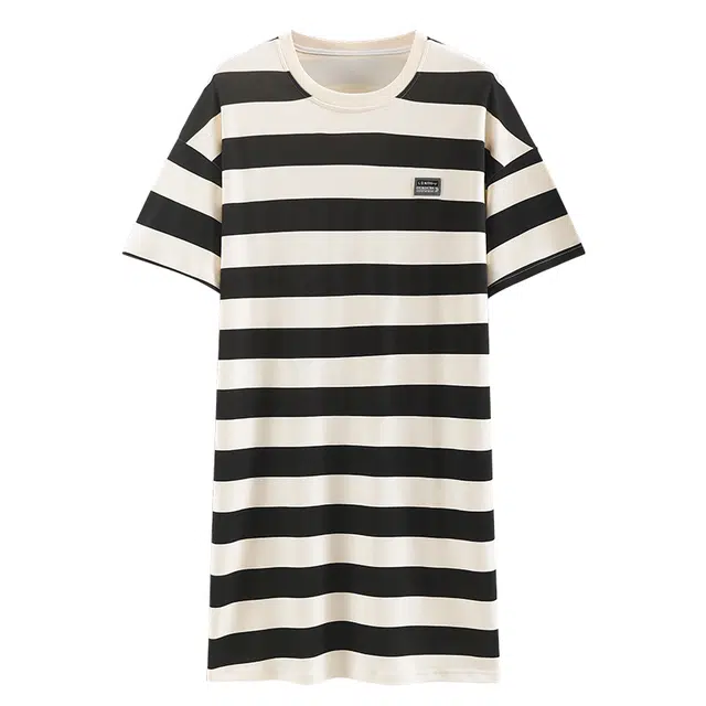 睦隆世家 可外穿家居服免穿文胸大码带胸垫短袖夏季睡裙 女款