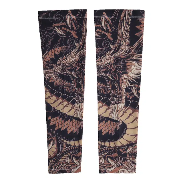 南极人 花臂冰袖纹身袖套护手臂套袖夏季防紫外线骑行开车机车护臂遮阳冰凉透气 轻薄 防晒袖 男款