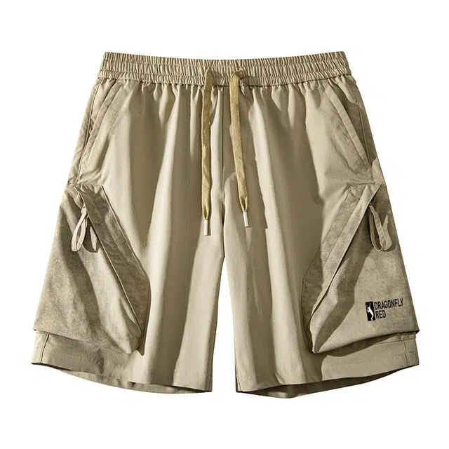 红蜻蜓 美式高街复古无性别主义直筒工装口袋设计百搭休闲短裤 男女同款
