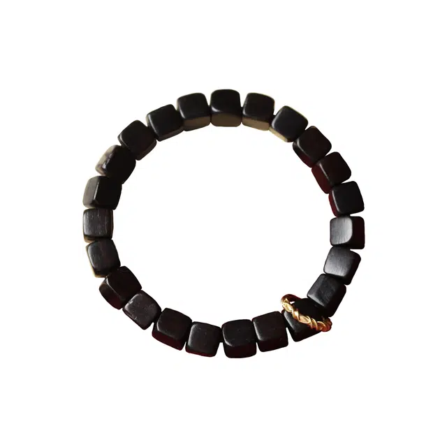 芳缘小傅 复古方块 文玩佛珠转运珠新中式做旧古风文艺风国风纳福有钱花串珠 高级感气质森系小众方糖珠#好运 紫光檀 手串 男女同款情侣款