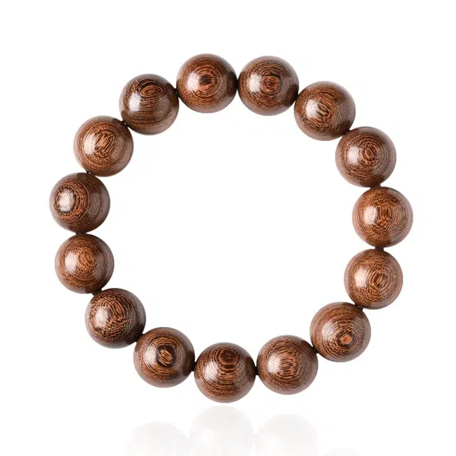 谧月珠宝 新中式国风禅意风招财纳福时来运转绕指佛珠素圈手饰轻奢小众复古经典文玩平安转运珠好运 金丝檀木 手串 男女同款情侣款