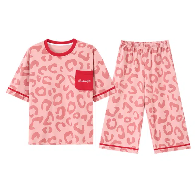 睦隆世家 短袖短裤舒适透气可外穿家居服睡衣套装 女款