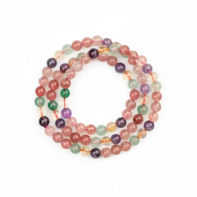 仙源 招桃花 有钱花多宝寓意好转运众设计百搭转运珠 暴富#好运原创饰品 草莓晶 水晶手串 男女同款情侣款