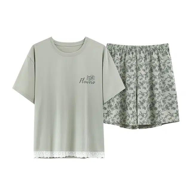 睦隆世家 短袖七分裤凉感舒适可外穿睡衣套装 女款