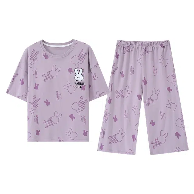 睦隆世家 短袖短裤透气舒适家居服可外穿睡衣套装 女款