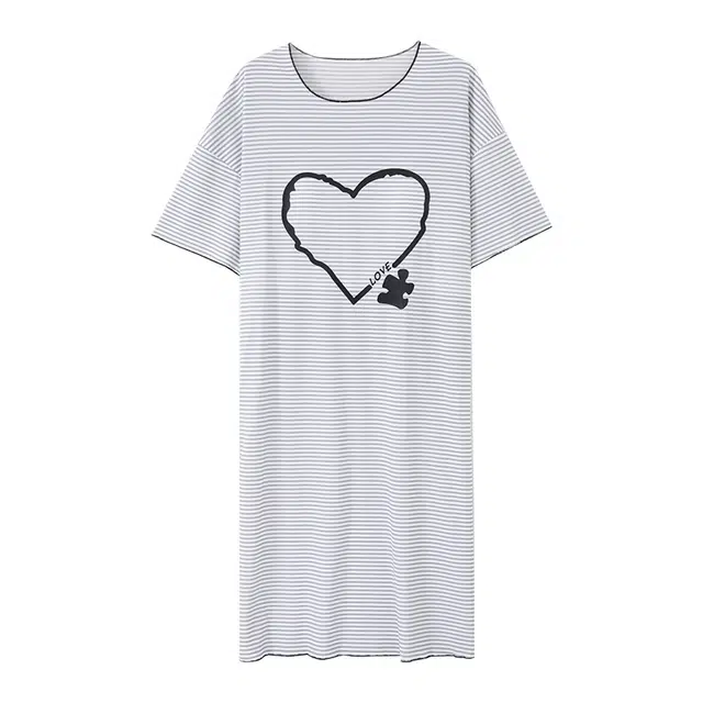 睦隆世家 带胸垫舒适冰丝薄款短袖家居服睡裙 女款