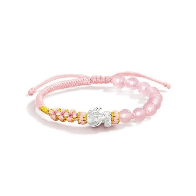 梵星饰季 招财貔貅 新中式国风转运吞金兽轻奢小众设计高级感 招财纳福 日常百搭#好运 粉水晶 手链 女款