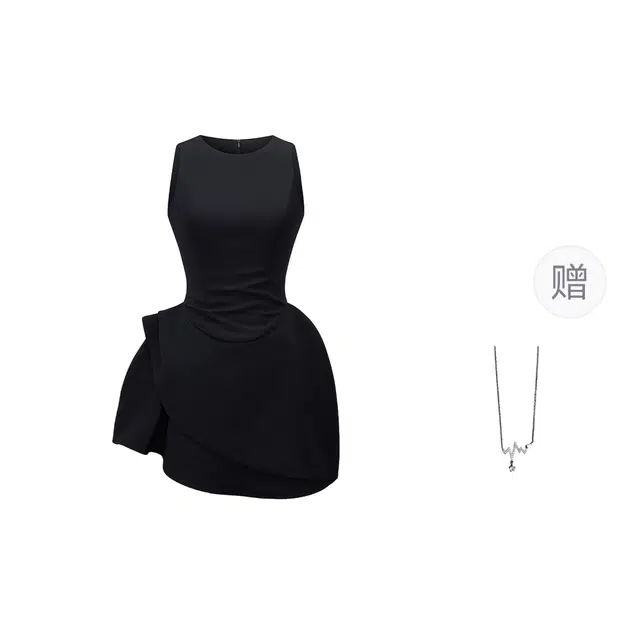 识恩 舒适时尚休闲简约无袖连衣裙 女款