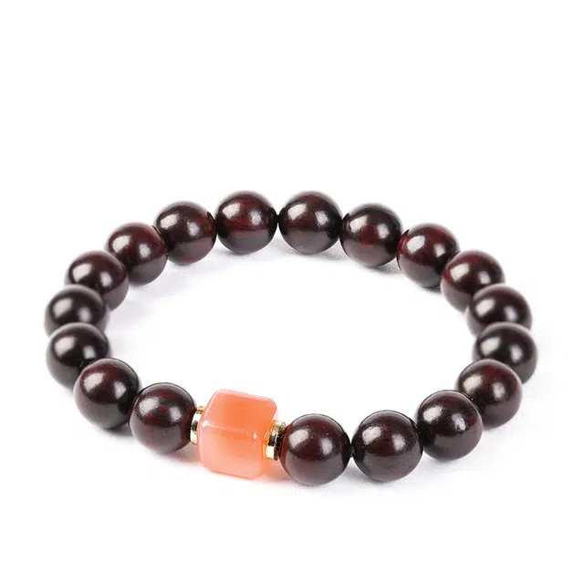 三檀小舍 【爱情石】招桃花 好运 新中式国潮平安如意高升考试考研上岸转运纳福佛珠盘玩文玩#好运 紫檀属 手串 男女同款情侣款