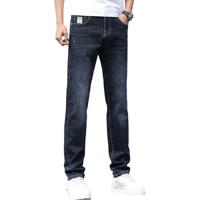 宝米卡 百搭潮流高端小直筒弹力休闲长裤牛仔裤 男女同款